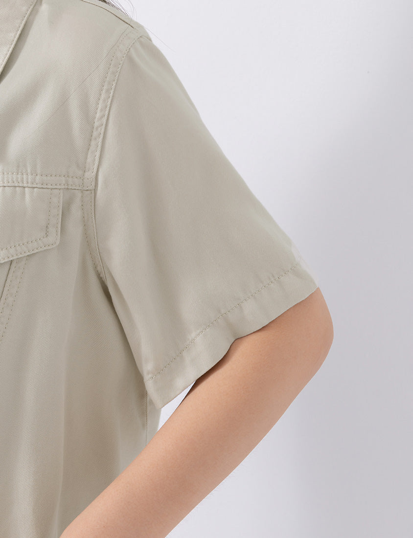 MUA! Cool Touch Lyocell Twill Cropped Plus Size Jacket
