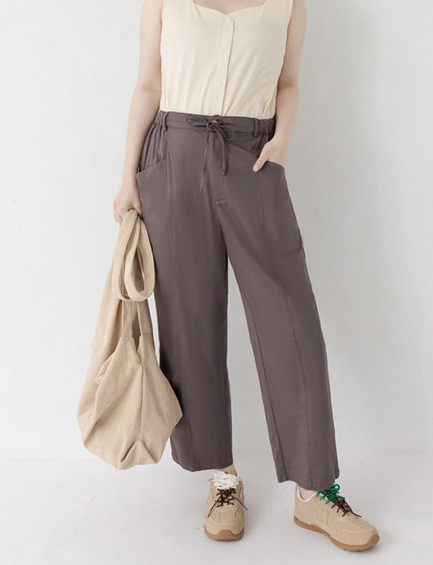 Utility Side-Tie Big Pocket Plus Size Boyfriend Pants