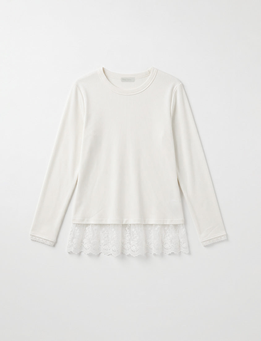 Layering Essential Lace Panel Knit Plus Size Top