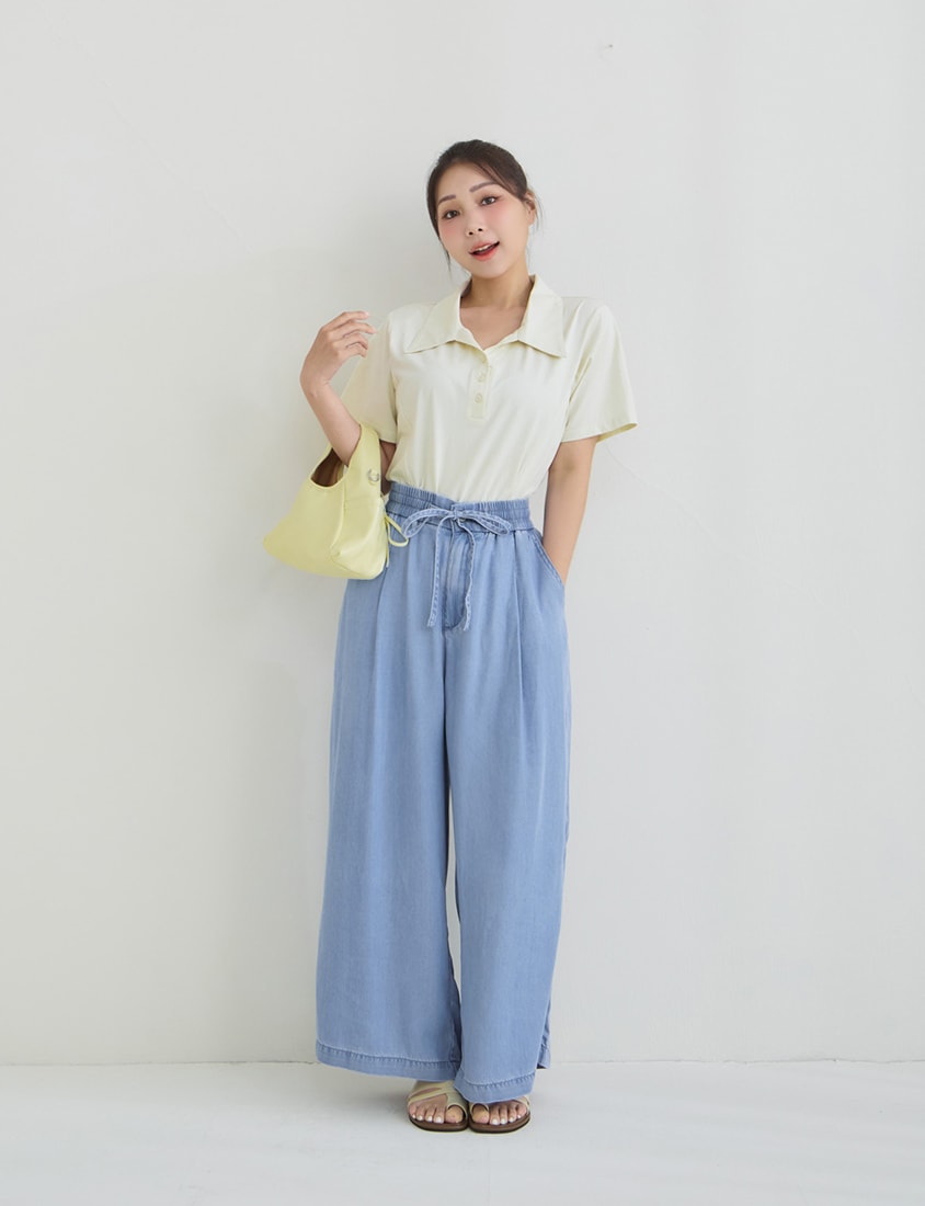 Cooling Lyocell Denim Plus Size Drawstring Pants