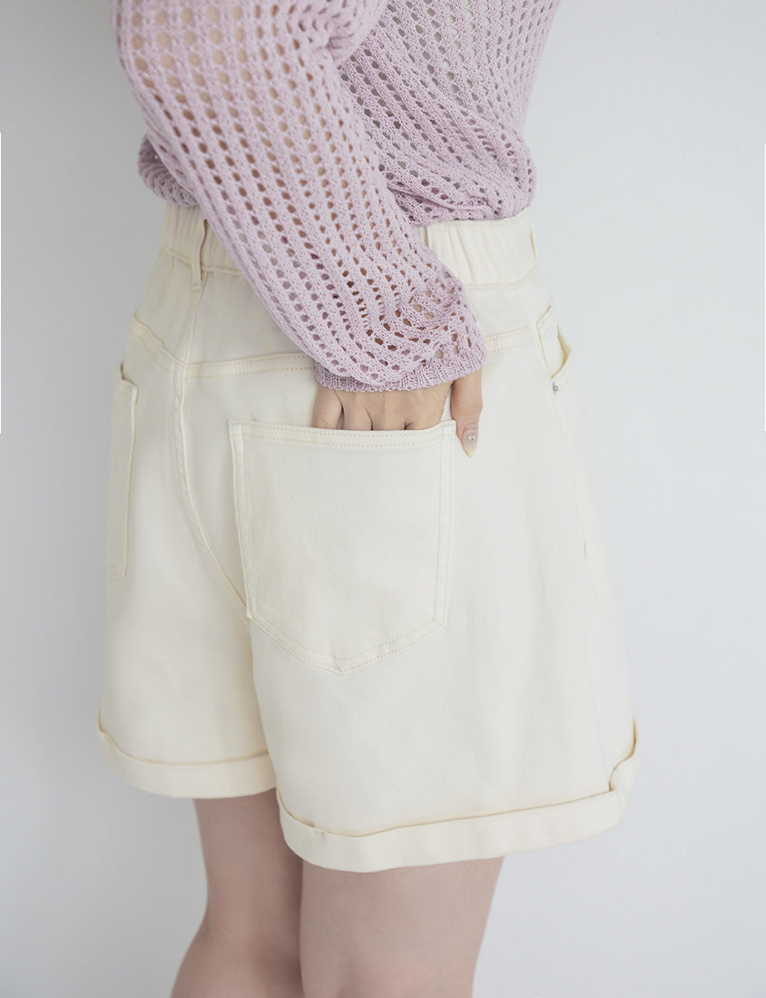 Classic Stretch Twill Cuffed Plus Size Shorts