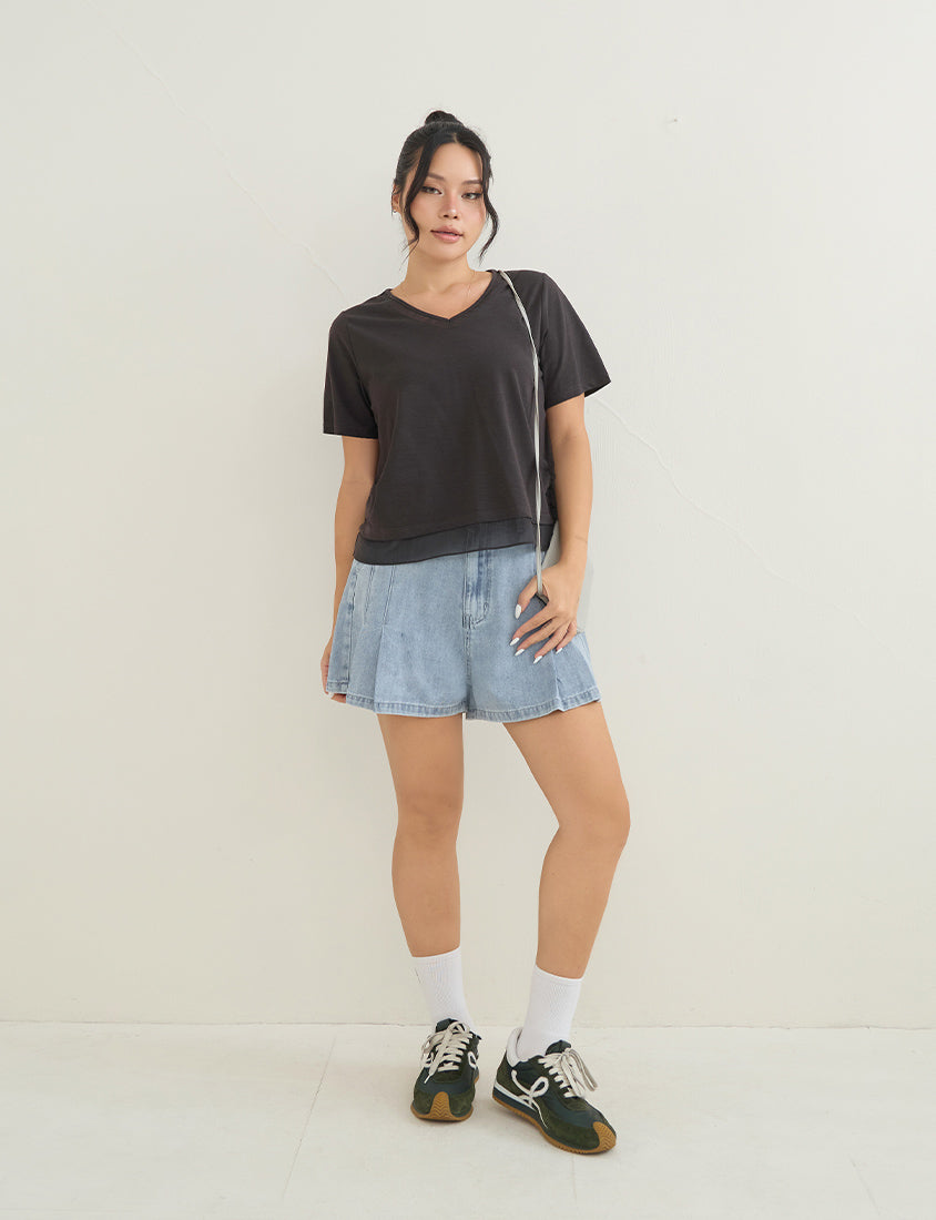 Silky Cool Sorona Mesh Panel Plus Size Tee