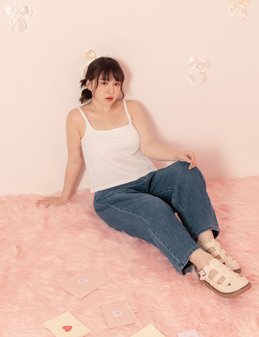 Apple-Shaped Friendly! Perfect Fit Slim Straight Cropped Plus Size Jeans