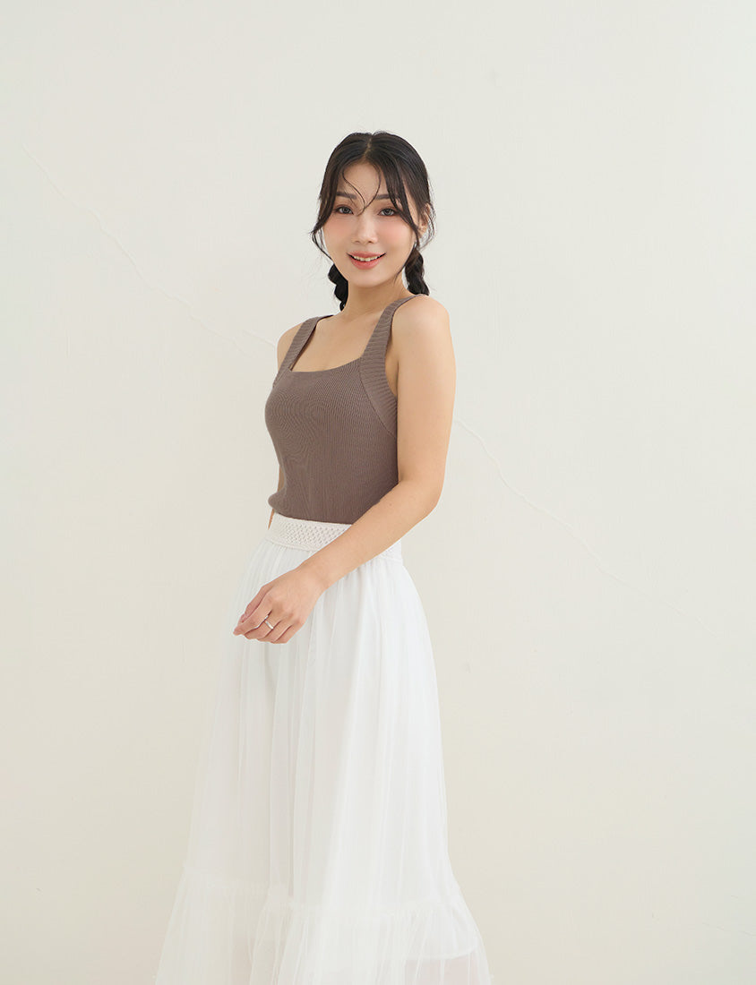 Zero Armpit Bulges Slimming Square Neck Knit Plus Size Tank Top