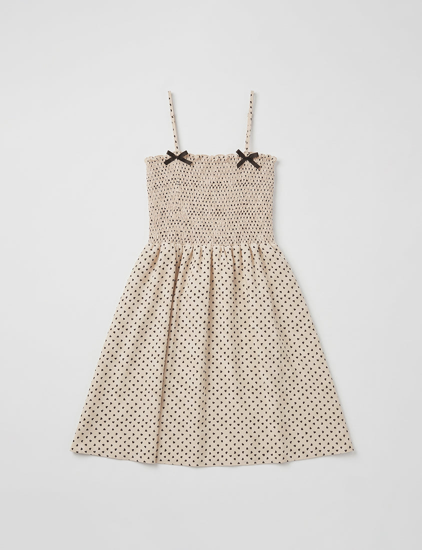 Sweet Contrast Heart Cami Plus Size Mini Dress