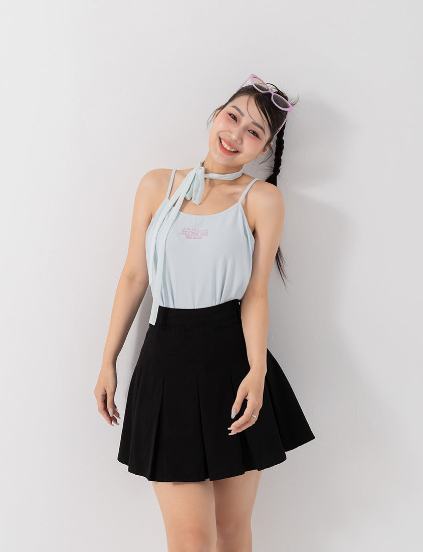 Poly Lulu x UGLY MEWS Collab Plus Size Ribbed Tank Top (With Tie Strap)