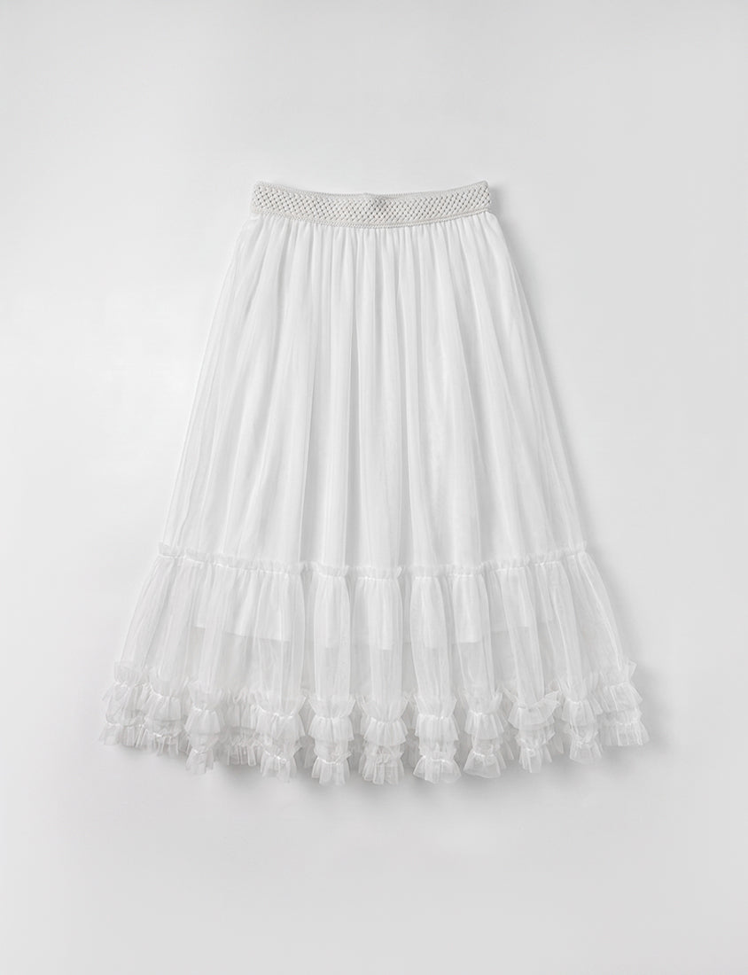 Ethereal Layered Mesh Plus Size Maxi Skirt