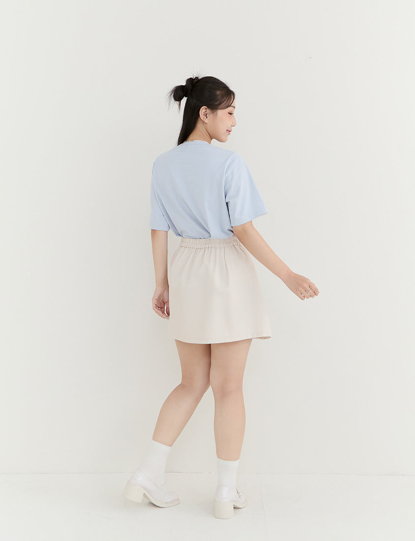 MISS. Slim Fit Asymmetrical Pleated Plus Size Mini Skirt