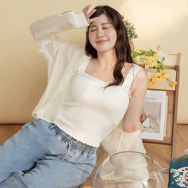 Pobra. Tencel Cooling Bubble Hem Plus Size Bra Top 2.0