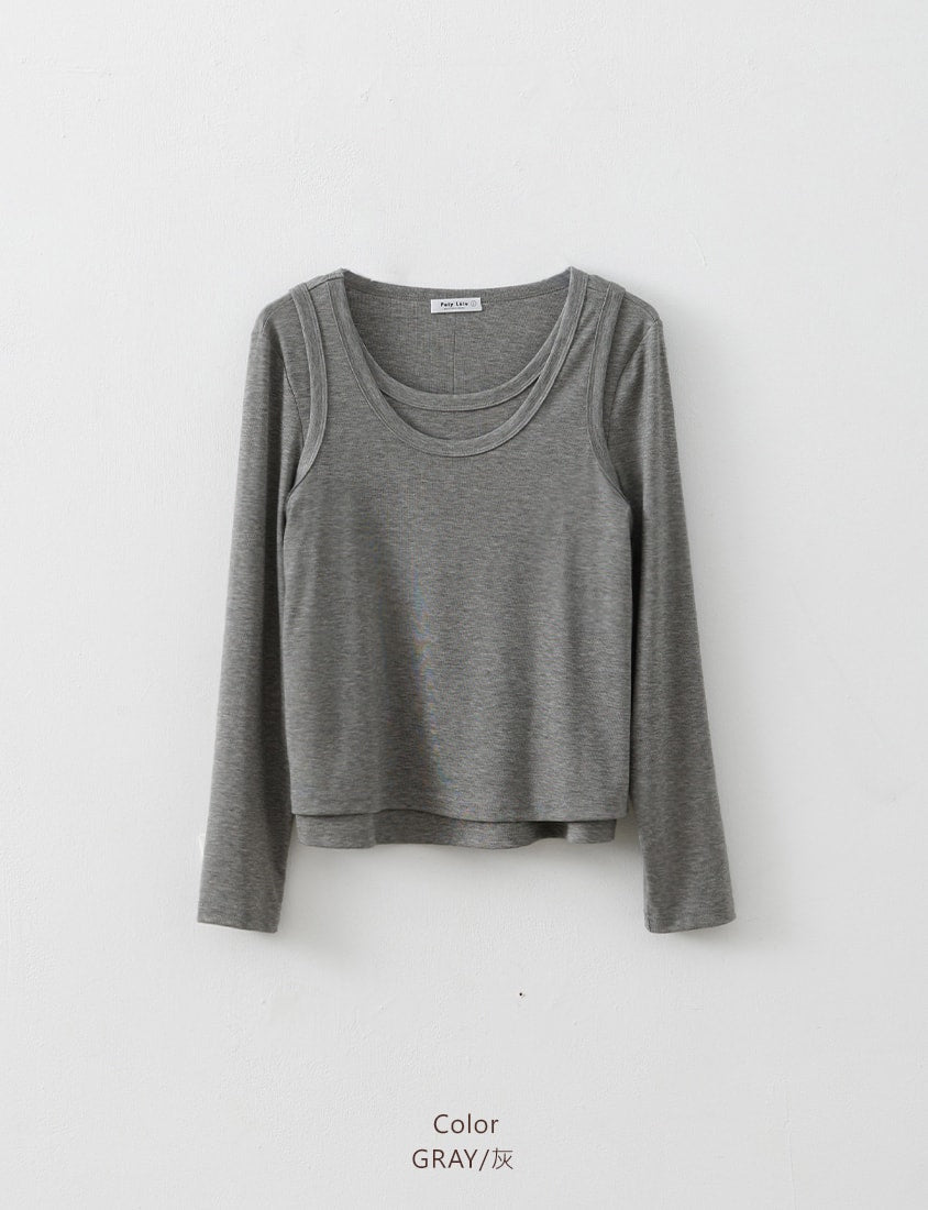 Soft Tencel Wool Plus Size Two-Piece Top (With Inner Top)