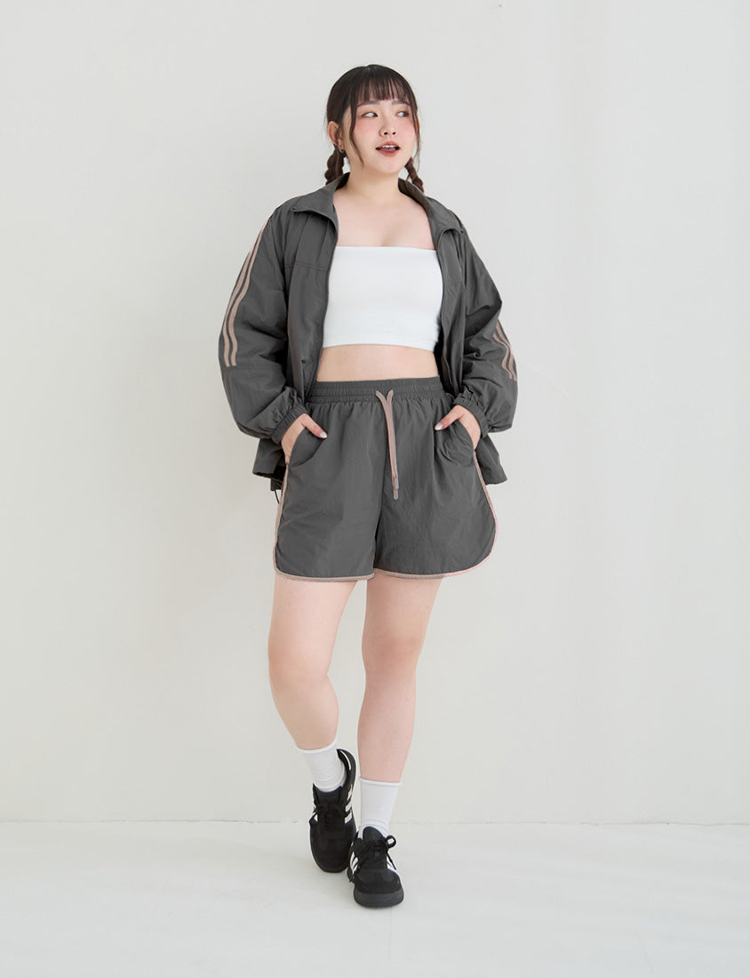 Instant Icy Cooling Contrast Plus Size Sport Shorts