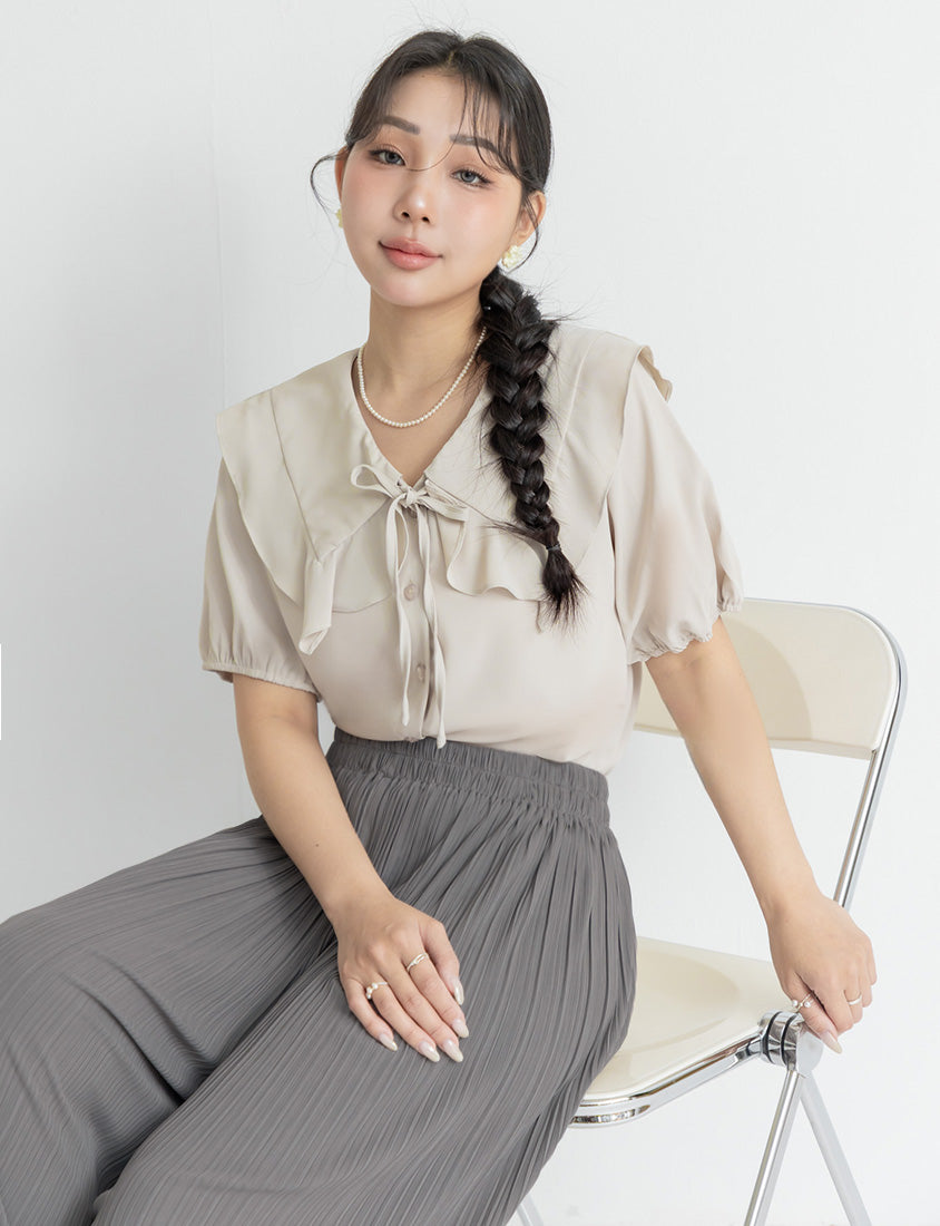 Silky Cool Fine Pleated Plus Size Wide-Leg Pants