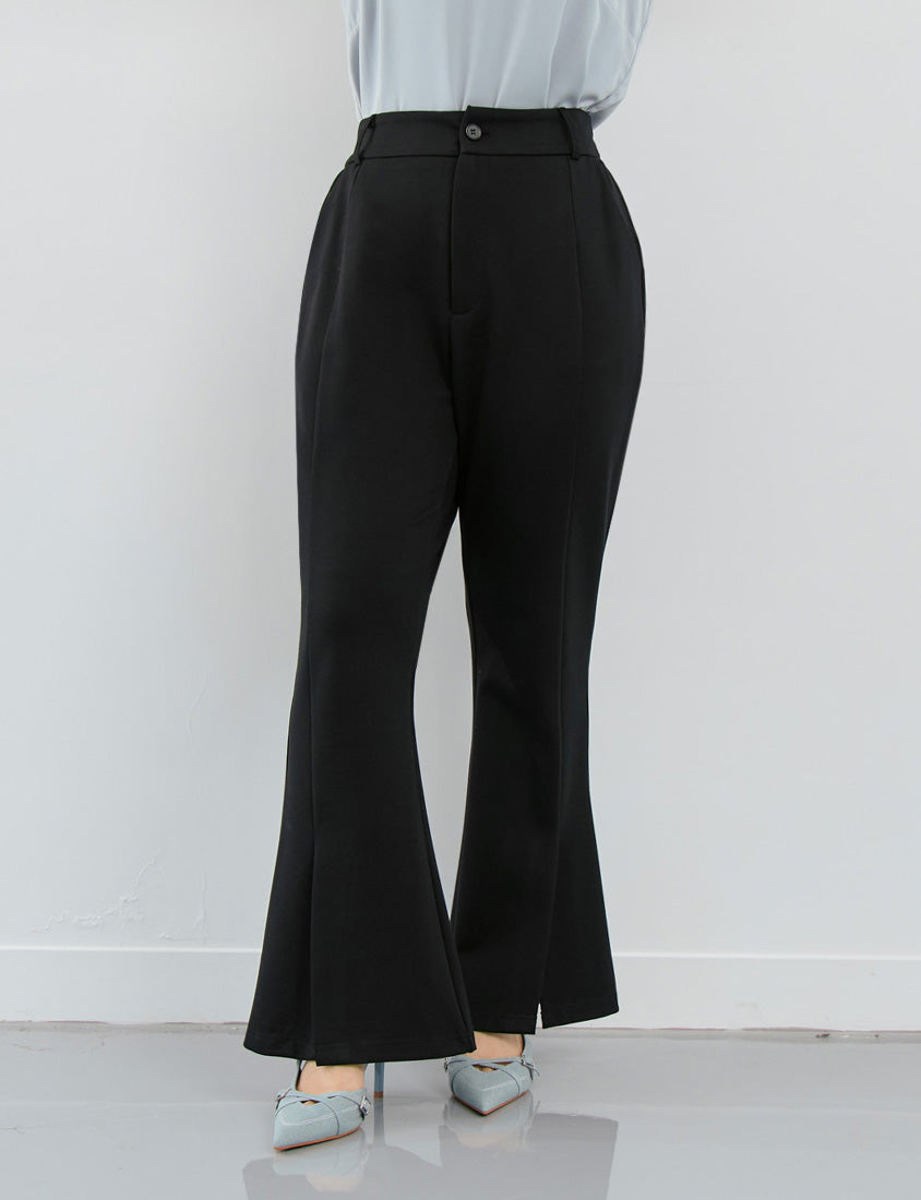 MISS. Pear-Shaped Friendly! Perfect Fit Slit Plus Size Flare Tailored Pants