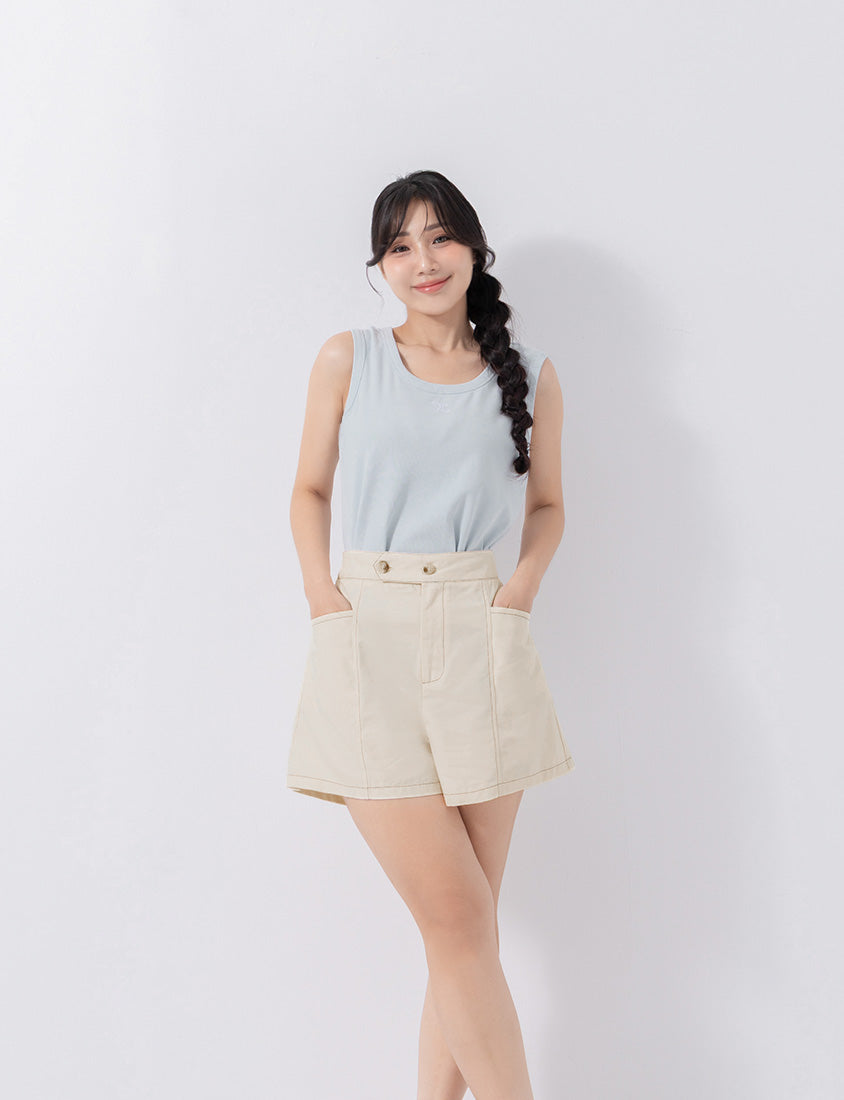 Cool Touch Lyocell Contrast Stitch Plus Size Shorts