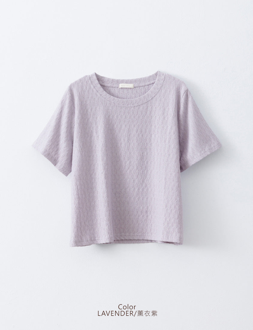 Basic Crinkle Plus Size Crewneck Top