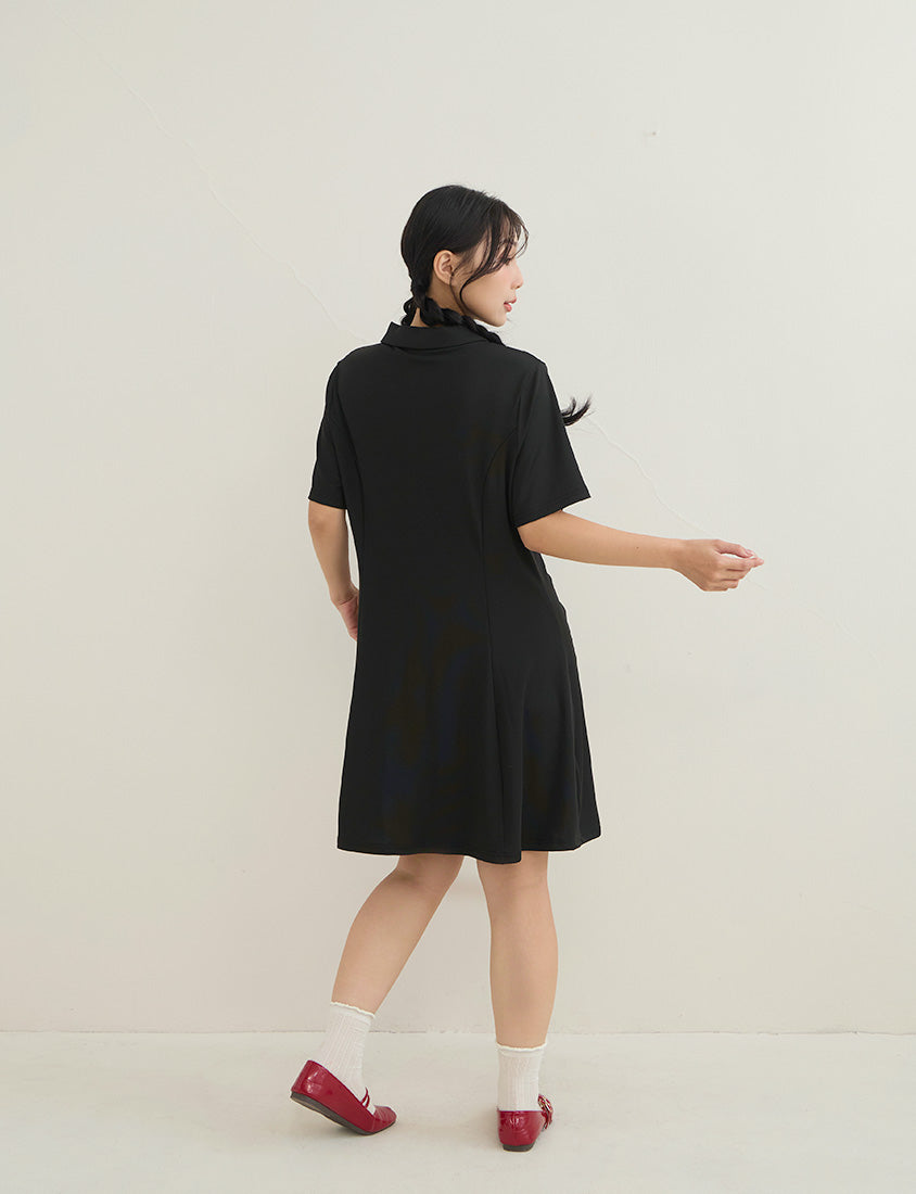 Waist-Defining Stretch Ribbed Plus Size Mini Dress