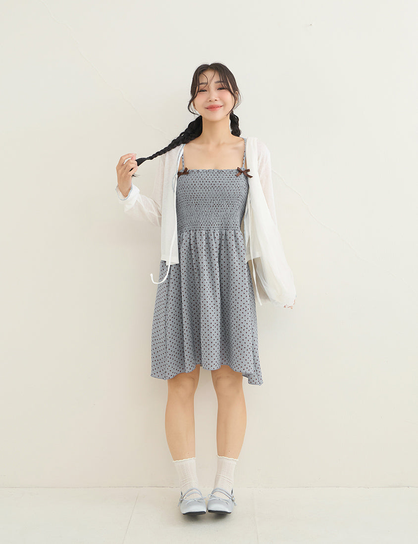 Sweet Contrast Heart Cami Plus Size Mini Dress