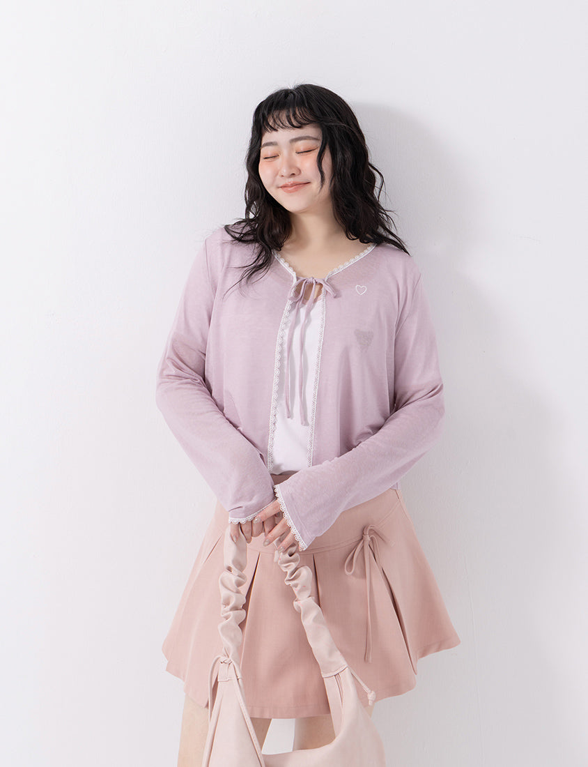 Instant Cooling Lyocell Lace Tie Front Plus Size Cover-Up