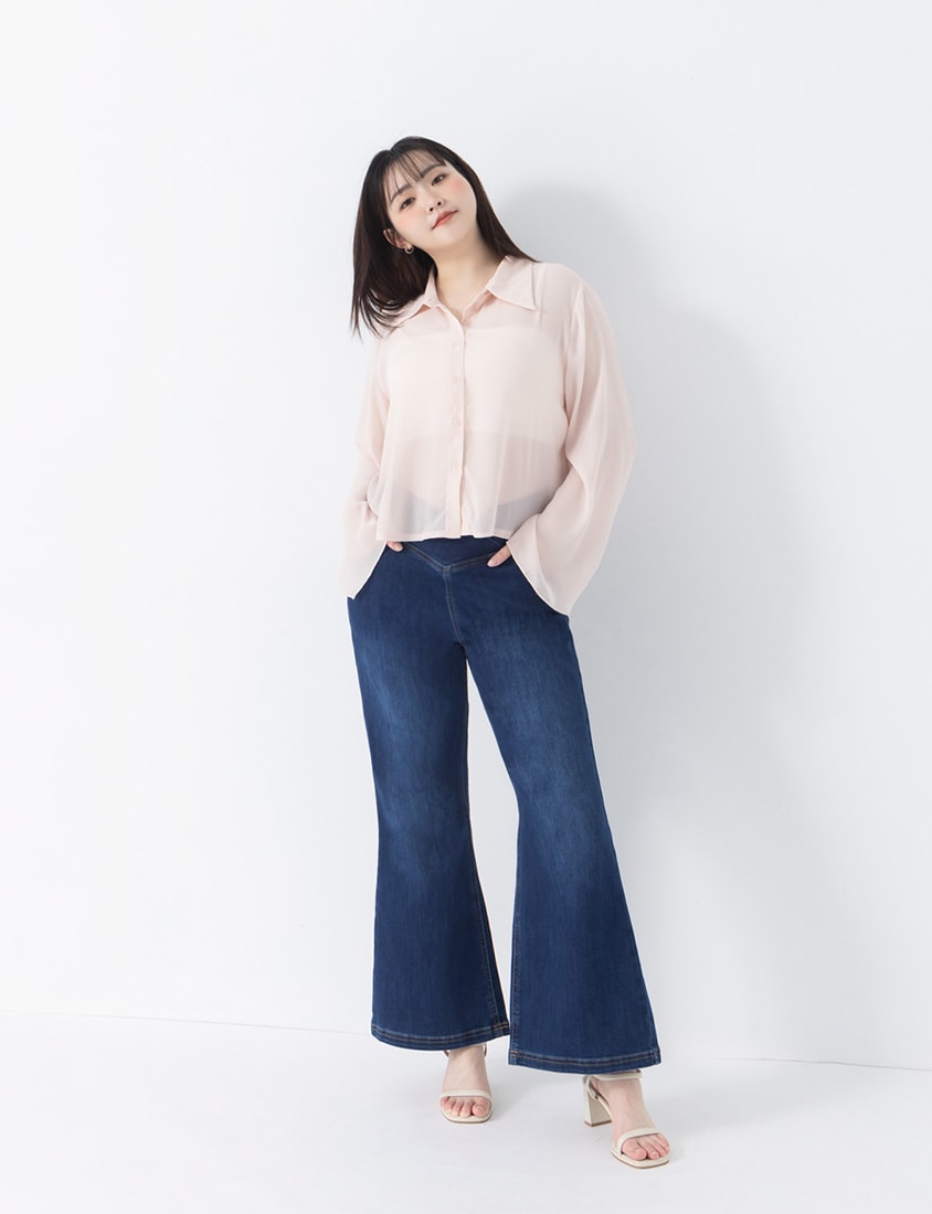Slimming V-Waist Plus Size Flare Jeans