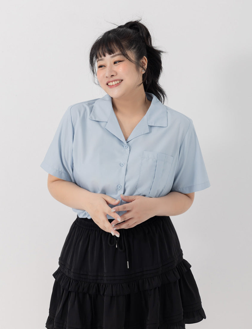 Instant Cooling Cuban Collar Oversized Sun Protection Plus Size Shirt