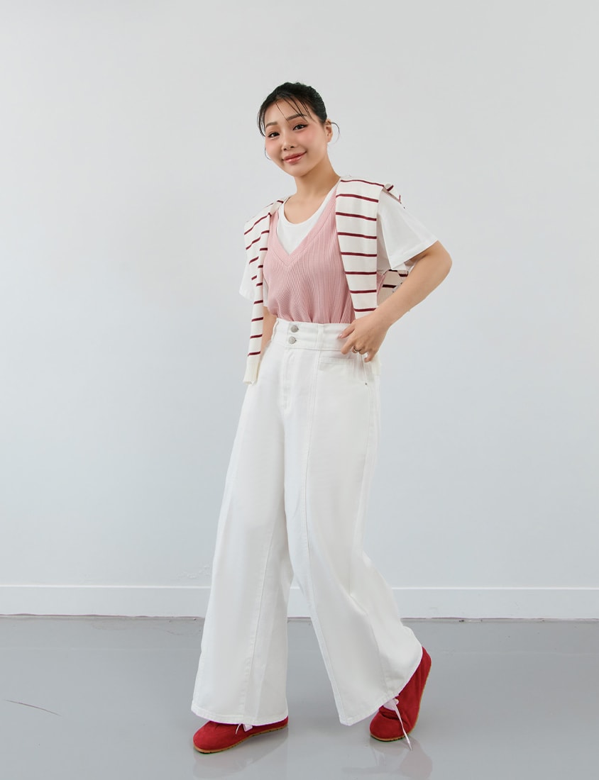 Contrast Waffle Faux Two Piece Plus Size Tee