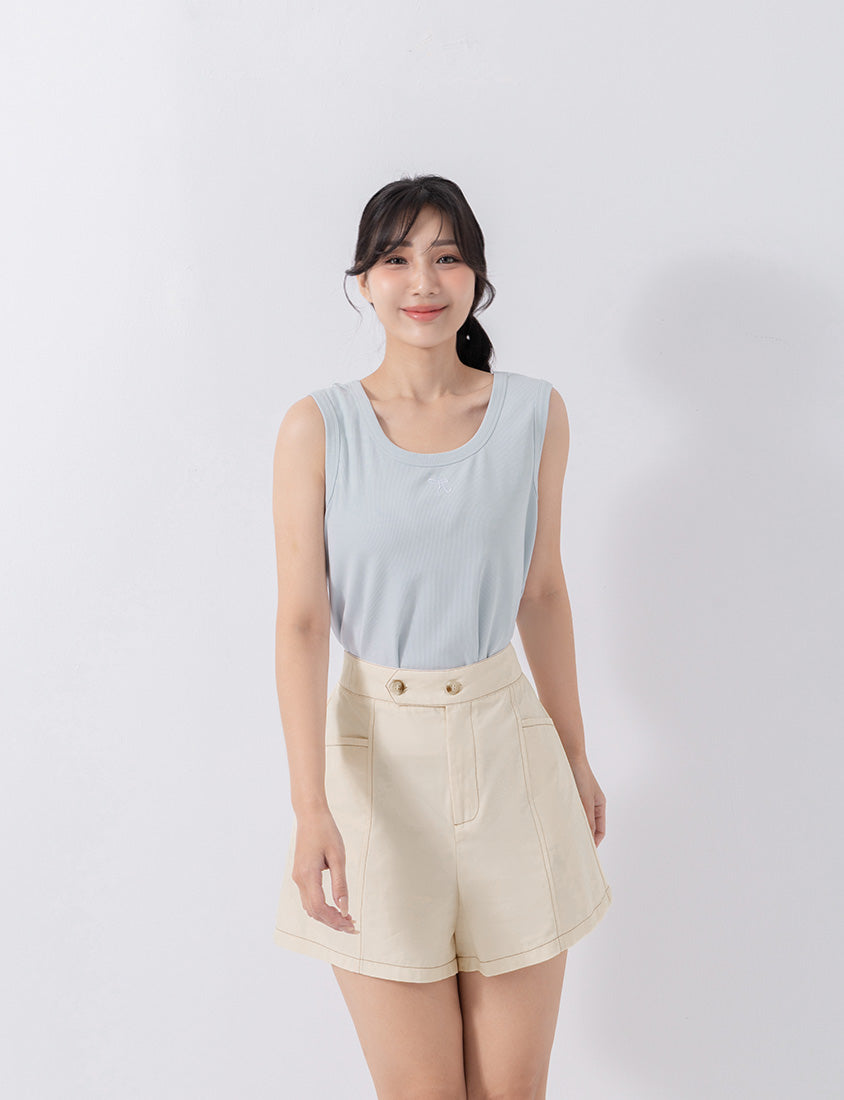 Cool Touch Lyocell Contrast Stitch Plus Size Shorts