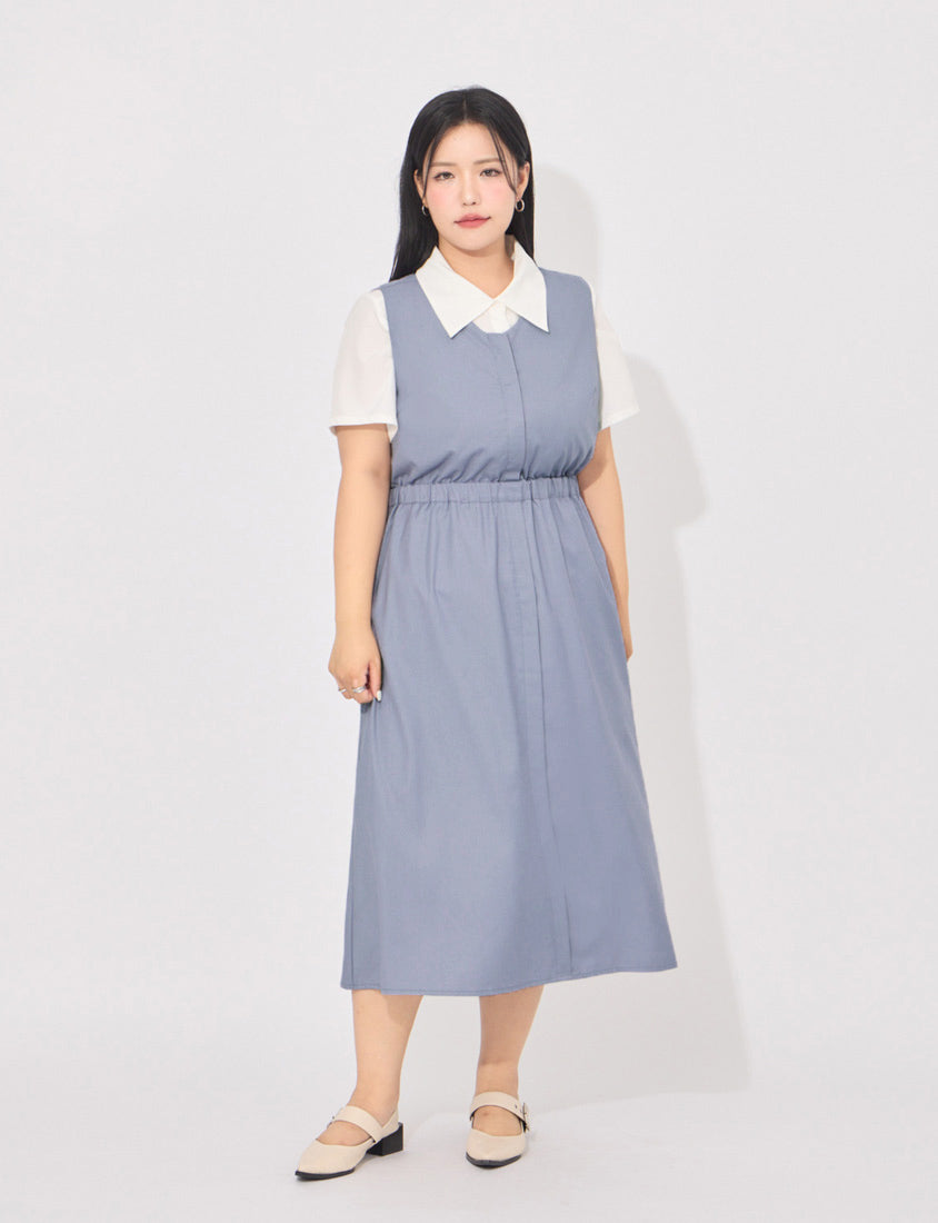 MORE U French-Style Back Cut-Out Plus Size Dress