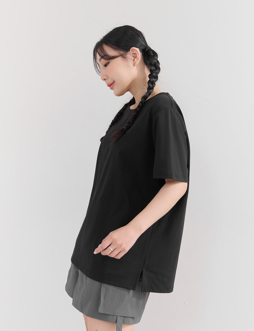 Instant Cooling Side Slit Oversized Plus Size Tee
