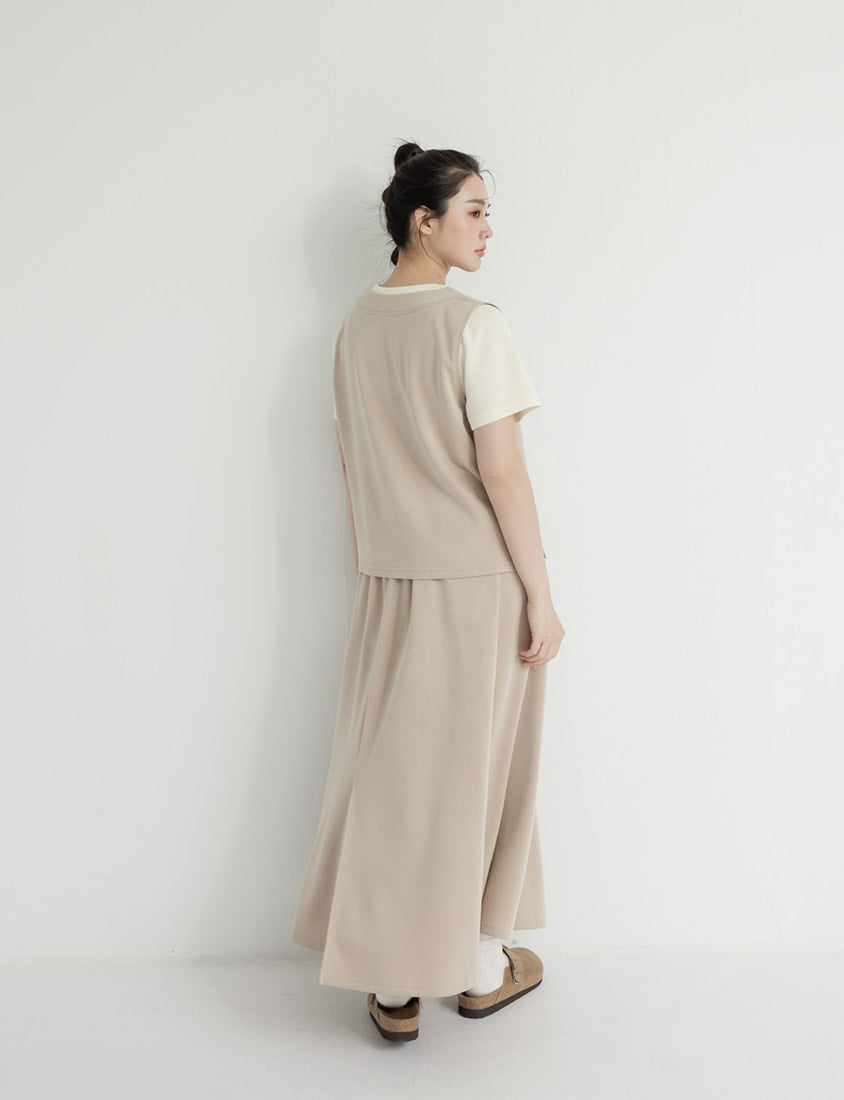 Instant Icy Cooling Cloud Cotton Faux Two Piece Plus Size Tee