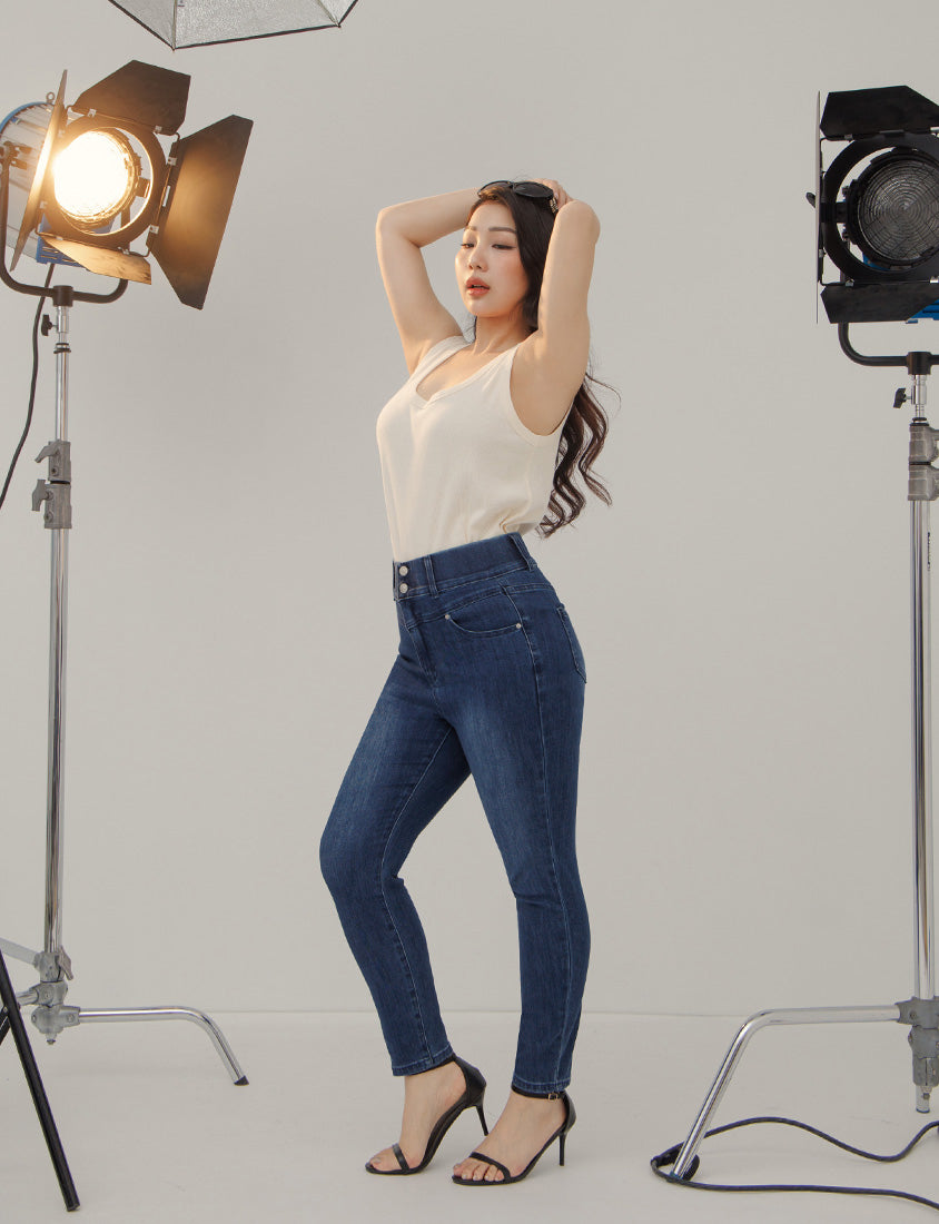 Ultra High Waist Tummy Flattering Long Leg Plus Size Jeans