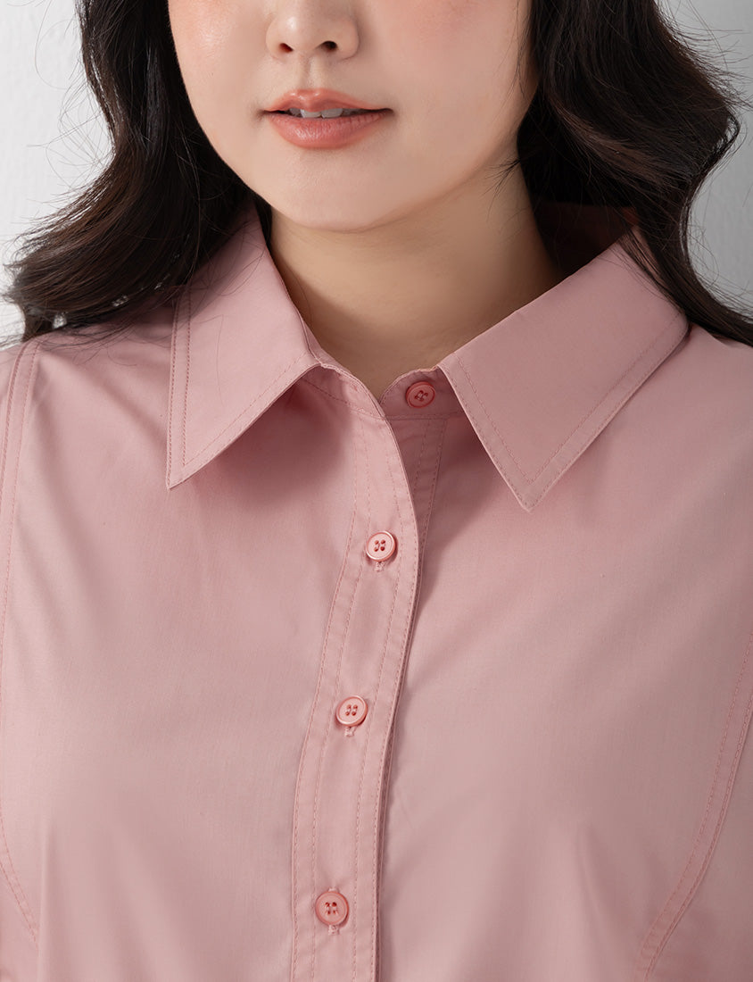 Apple-Shaped Friendly! Perfect Fit Seamed Versatile Plus Size Shirt