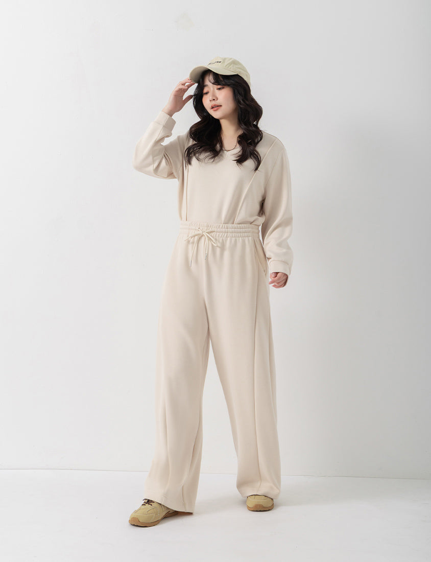 QQ Yogurt Touch Cotton Slimming Curved-Leg Plus Size Pants