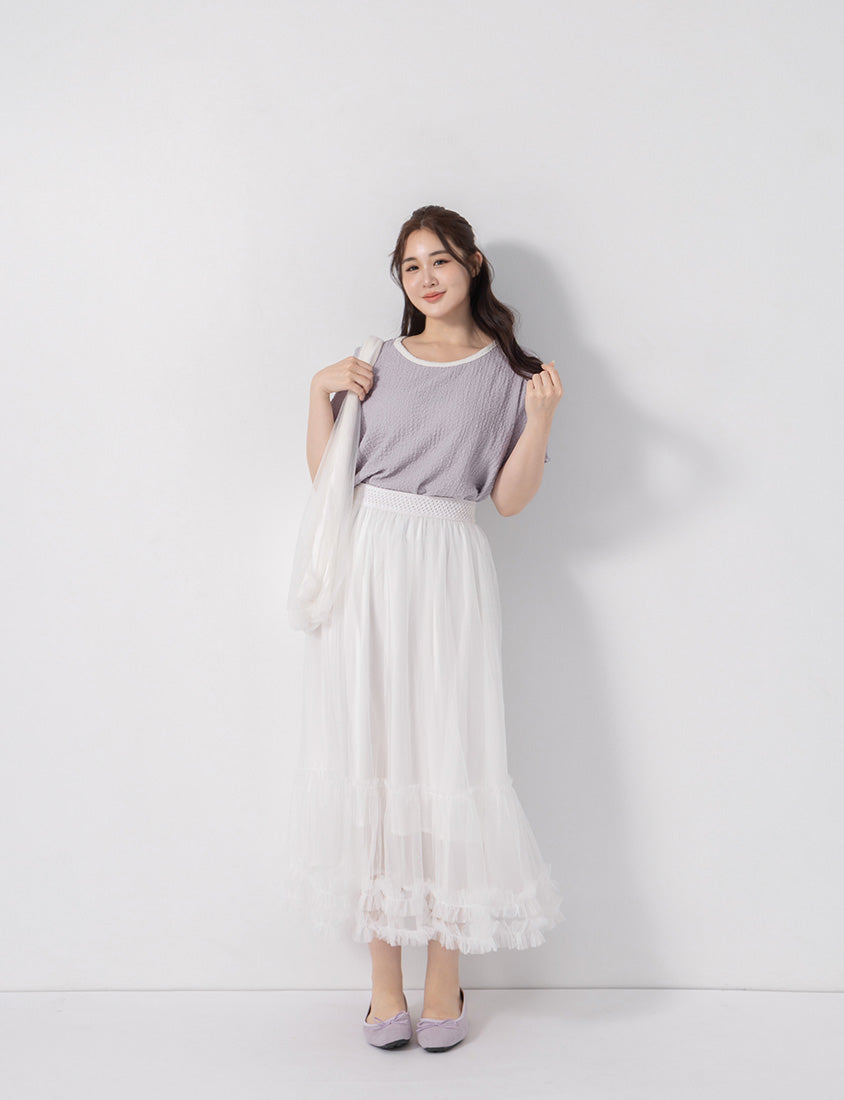 Ethereal Layered Mesh Plus Size Maxi Skirt