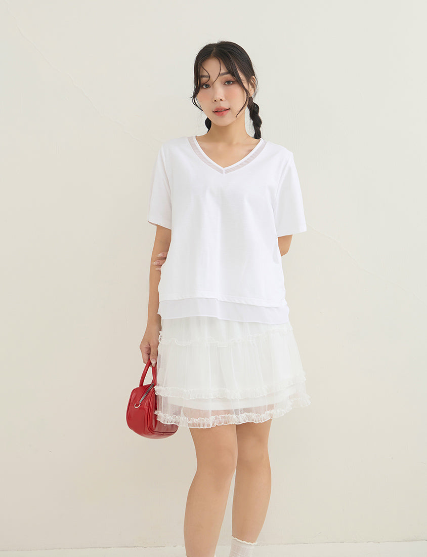 Silky Cool Sorona Mesh Panel Plus Size Tee