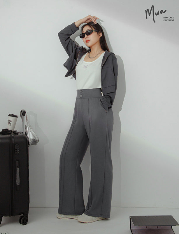 MUA! Cloud Cotton High Waist Double Seam Plus Size Pants
