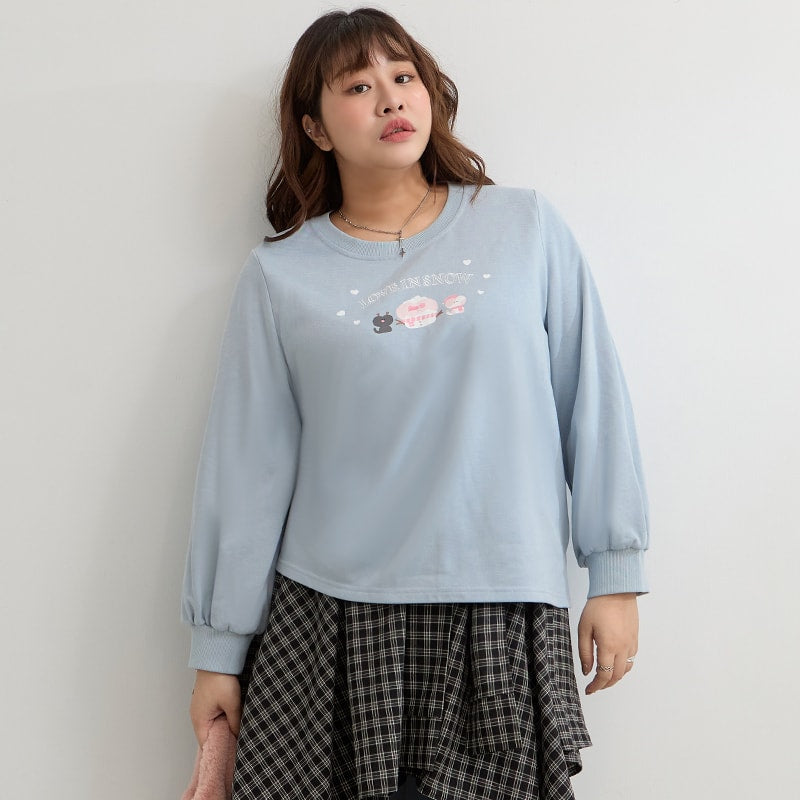 Winter Heart Print Plus Size Sweatshirt (Little Heart Collab)