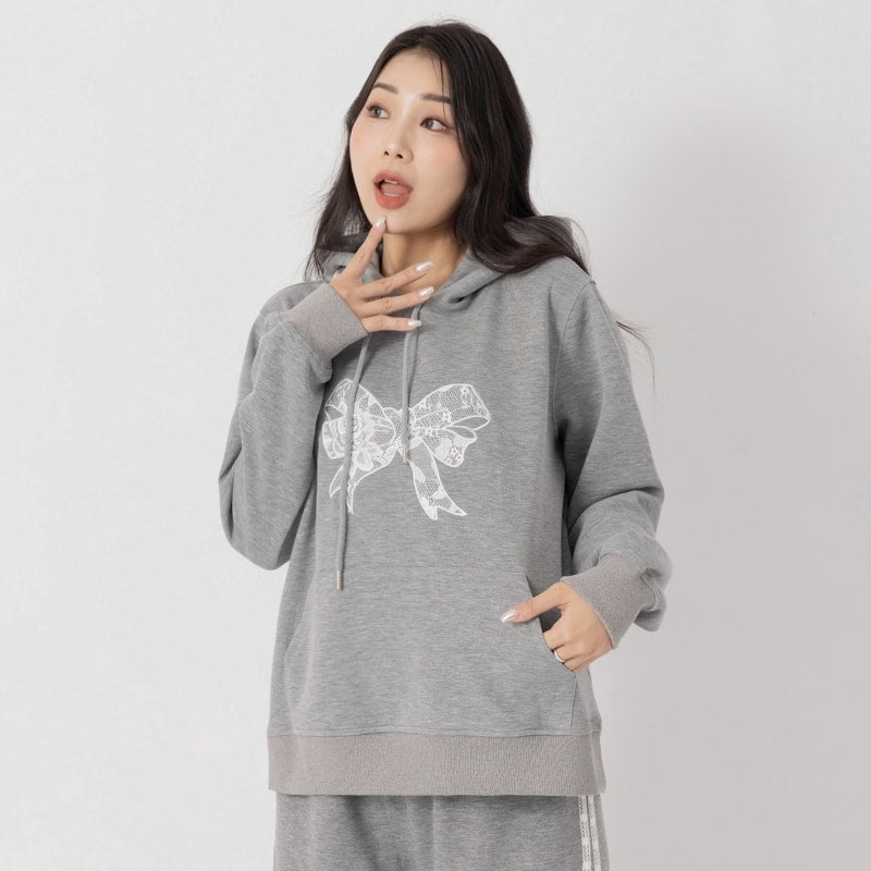 Lace Bow Cloud Cotton Plus Size Hoodie