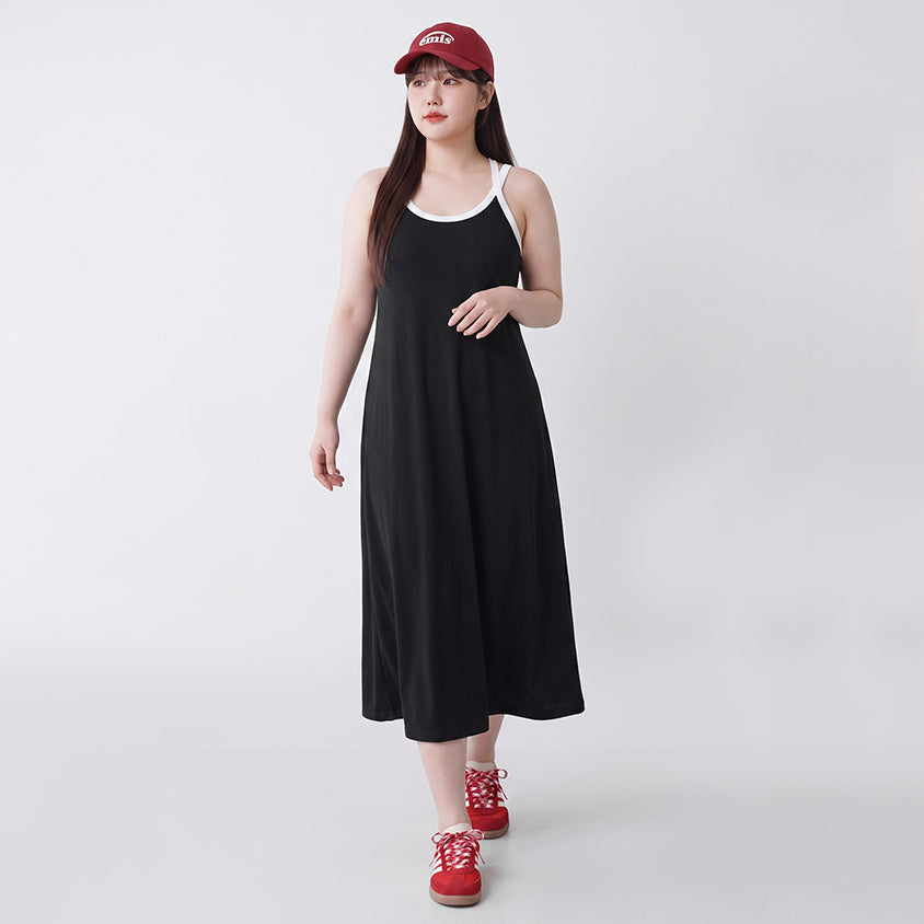 Lyocell Cloud Cotton Open-Back Short Sleeve Maxi Dress