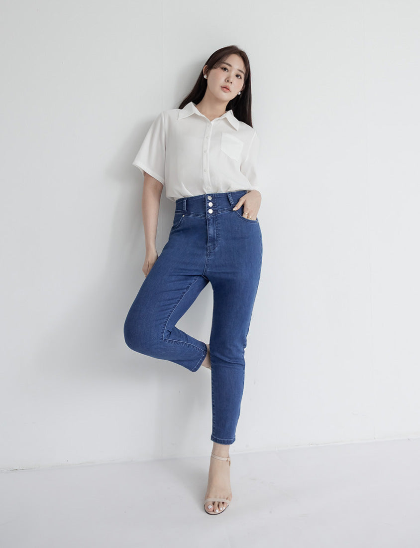 MISS. Silky Cool Classic Morandi Plus Size Shirt
