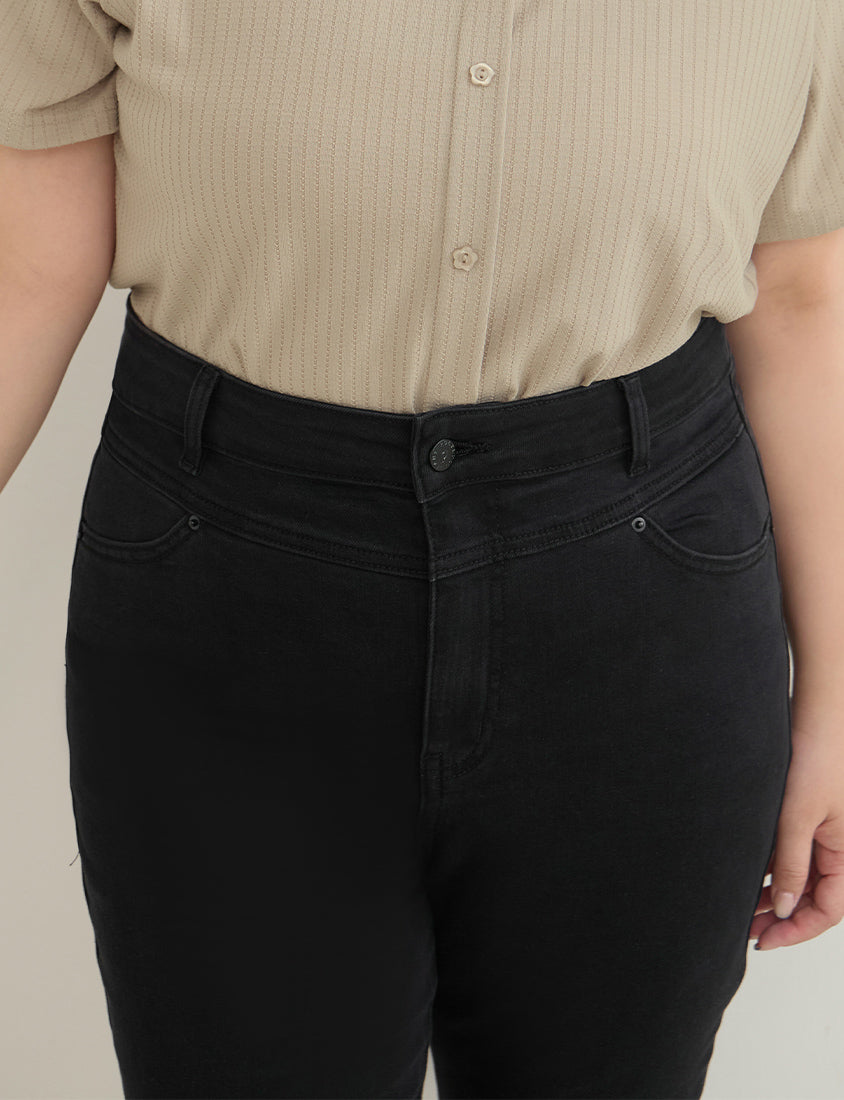 High-Waist Stretch Slim-Leg Plus Size Pants (Regular)