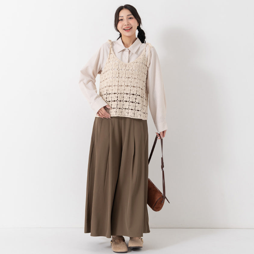 Japanese-Inspired Crochet Grid Plus Size Vest