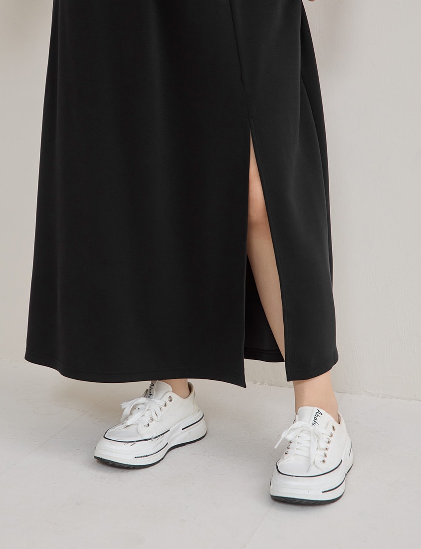 Instant Cool Cloud Cotton Slit A-Line Plus Size Skirt