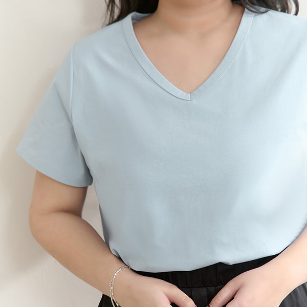 Upgraded 2.0! V-Neck Plus Size Slim Tee