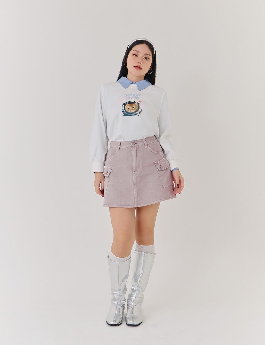 Spacesuit Cover Cat Graphic Plus Size Sweater (Unisex) (MIND.A.DAY Collaboration)