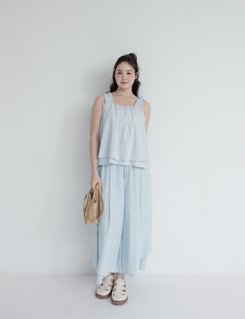Cooling Crinkle Elastic Double-Layer Plus Size Tank Top