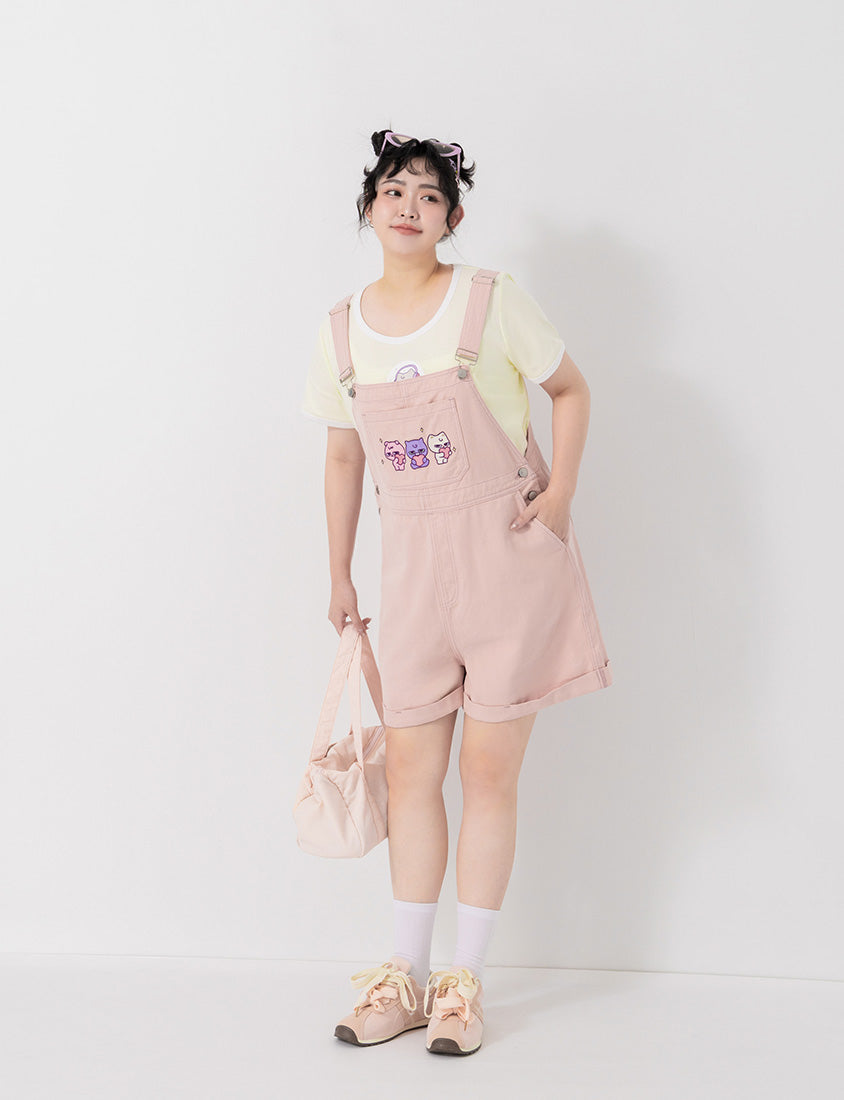 Poly Lulu x UGLY MEWS Collab Plus Size Overall Shorts