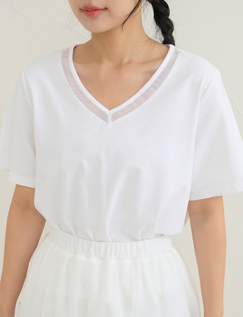 Silky Cool Sorona Mesh Panel Plus Size Tee