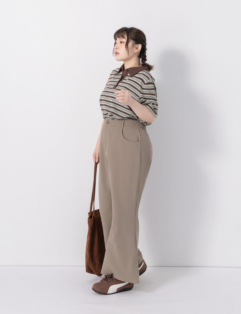 Perfect Proportion Slim Fit Plus Size Flared Trousers (Short)