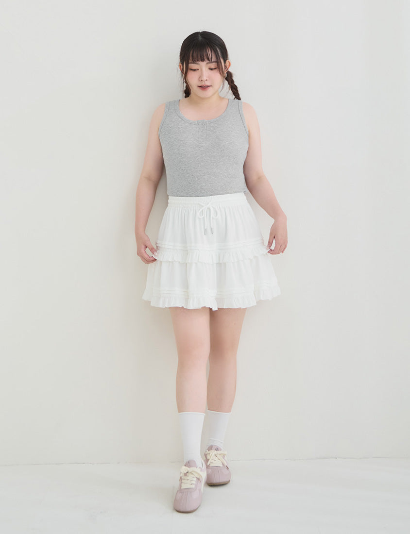 Cooling Lyocell Ribbed Crewneck Plus Size Tank Top