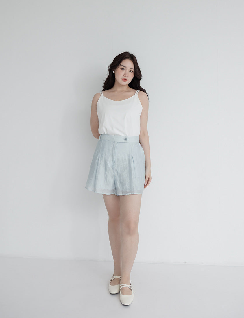 MISS. Lightweight Asymmetrical Crinkle Plus Size Shorts